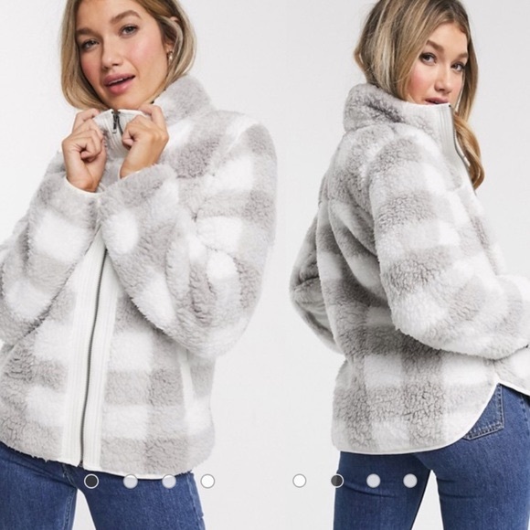 Up West New Zip Women’s Jacket Grey Check - Picture 1 of 6